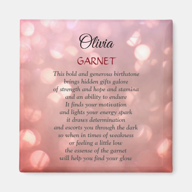 Januar Birthstone Garnet Magnet (Vorne)