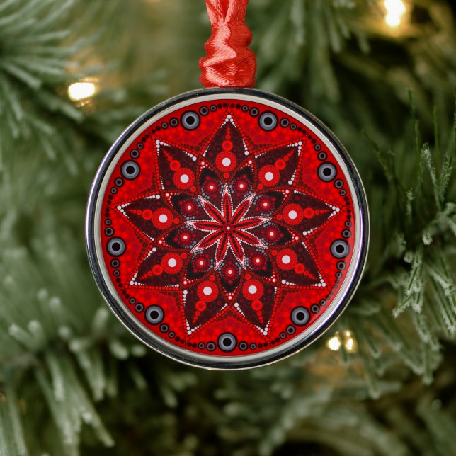 Januar Birthstone Garnet Mandala Ornament (Baum)