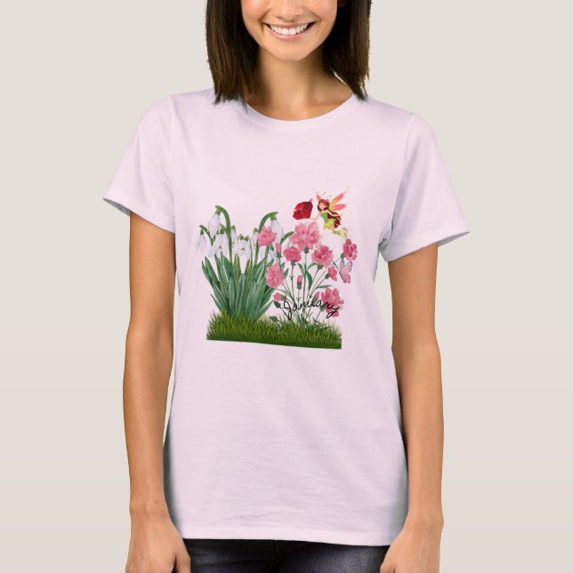 Januar Blume und Stone T - Shirt (Vorderseite)