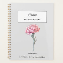 JANUAR CARNATION GEBURTSGEBURTSBLUME PERSONALISIER PLANER