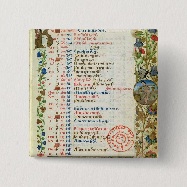 Januar; essende und trinkende Zahlen Button (Vorderseite)