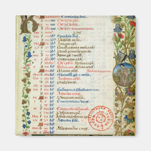 Januar; essende und trinkende Zahlen Magnet