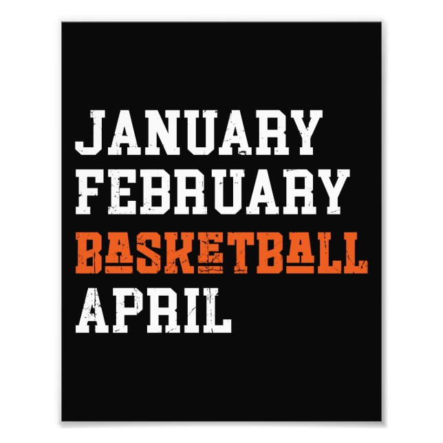Januar Februar Basketball April Fotodruck (Vorne)