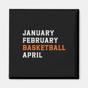 Januar Februar Basketball April Retro Son Girls Magnet
