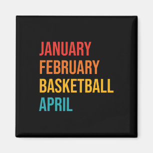 Januar Februar Bysketbyll April Fun Retro Appare Magnet