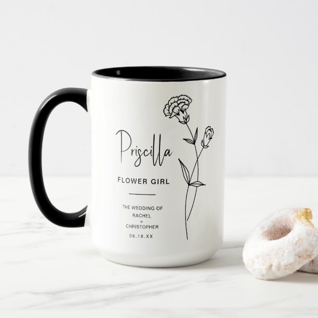 Januar Flower Girl | Carnation Birth Blume Tasse (Mit Donut)