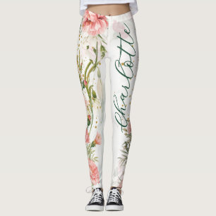 Januar-Geburtsblumen Nelken & Schneeglöckchen Leggings