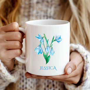 Januar Geburtsmonat Blume Blauer Schneefall Kaffeetasse