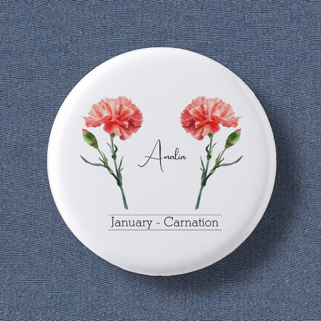 Januar Geburtsmonat Blume Carnation Button (Von Creator hochgeladen)