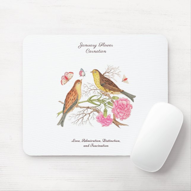 Januar Geburtsmonat Blume Geburtstagsgeschenk Mousepad (Mit Mouse)