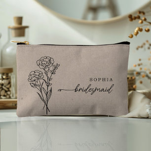 Januar Geburtsmonat Blume Personalisiert Bridesmai Zubehörtasche