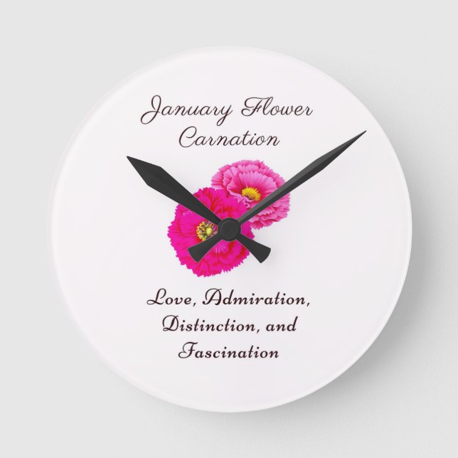 Januar Geburtsmonat Blume Wallfahrtskirche Madonna Runde Wanduhr (Vorderseite)