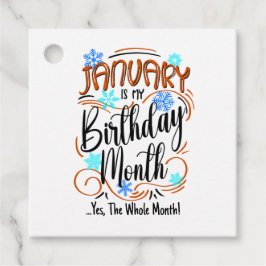 Januar Geburtsmonat, ganzer Monat, tagsüber Party Geschenkanhänger