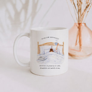 Januar-Geburtsmonat-Mädchen Monogramm Kaffeetasse