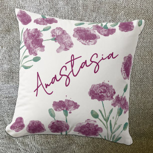 Januar-Geburtsmonats-Nelke personalisiert Kissen