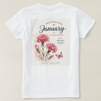 Januar-Geburtsmonatsblume Nelke Frauen Flora T-Shirt