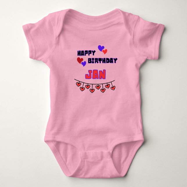 Januar Geburtstag Baby Bodysuit Strampler (Vorderseite)