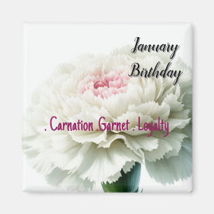 Januar Geburtstag Blooms Carnation und Garnet Magnet