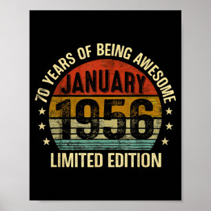 Januar Geburtstag Est 1956 Limitierte Auflage Vint Poster