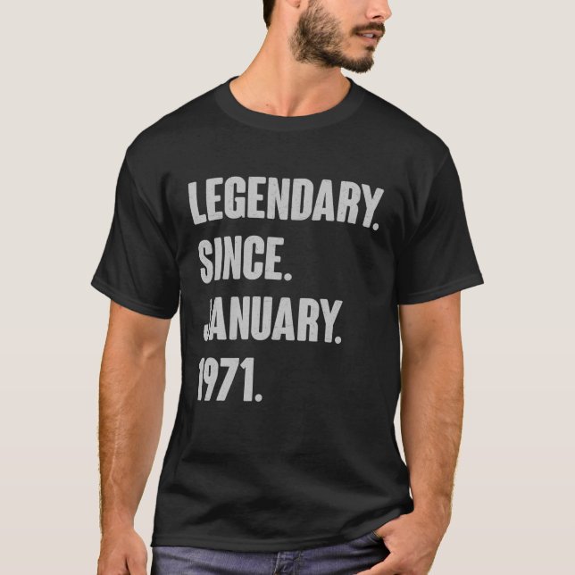 Januar Geburtstag Geschenk Vintage Legendary Seit  T-Shirt (Vorderseite)