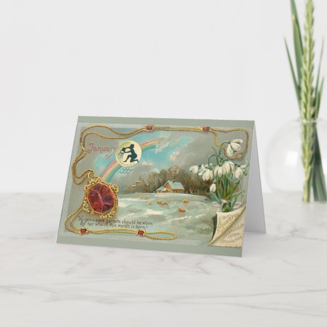 Januar Geburtstag Karte (Vorderseite)