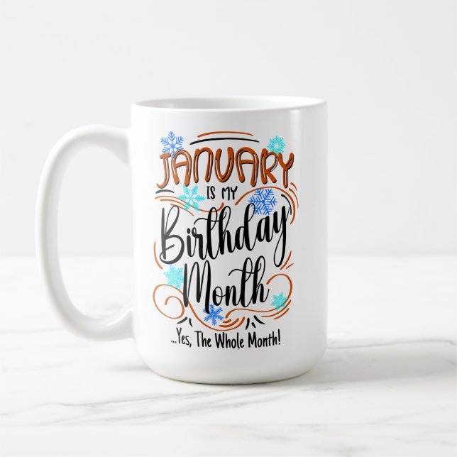 Januar Geburtstag Monat, ganzer Monat, heißes Getr Kaffeetasse (Links)