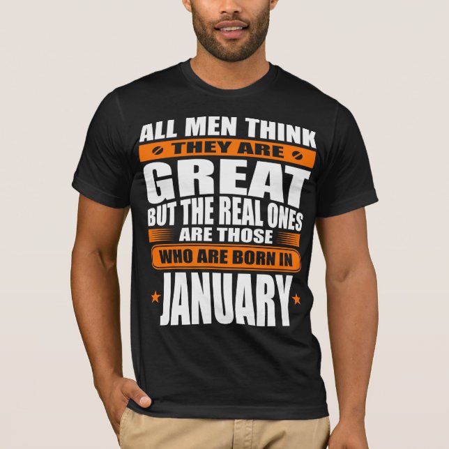 Januar-Geburtstag T-Shirt (Vorderseite)