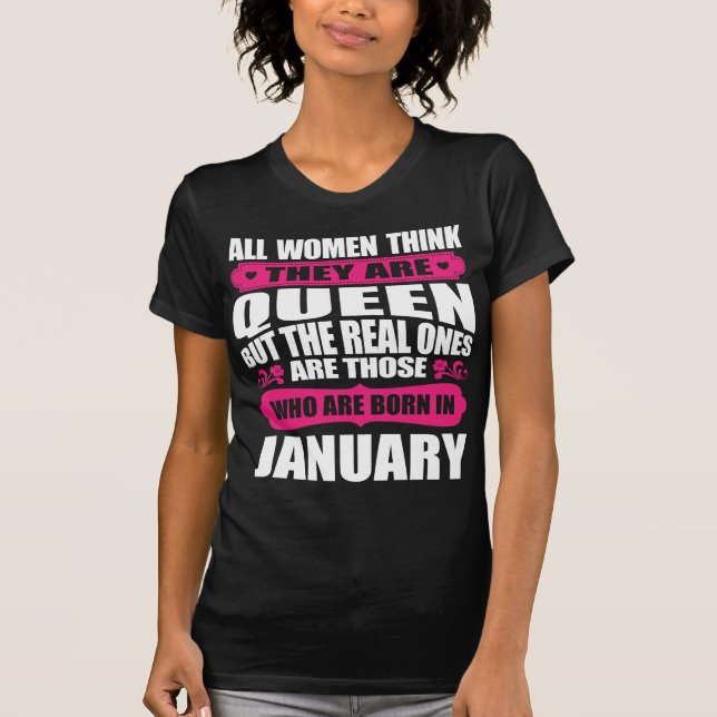 Januar-Geburtstags-Frau T-Shirt (Vorderseite)