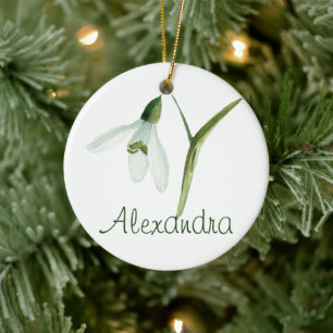 JANUAR Geburtstagsblume Schneeglöckchen Geburtstag Keramik Ornament
