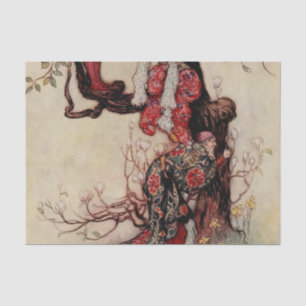 "Januar helping May" von Warwick Goble Seidenpapier