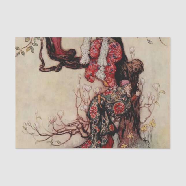 "Januar helping May" von Warwick Goble Seidenpapier (Vorderseite)