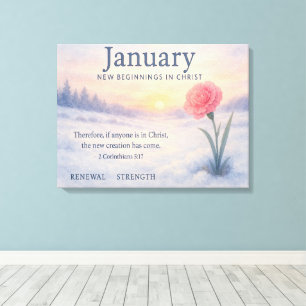 Januar Inspirierender Neubeginn bei Sonnenaufgang Leinwanddruck