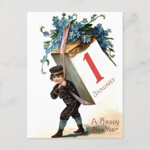 Januar kommt der Erste Postkarte