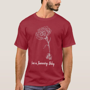 Januar-Königin - Nelke Geburtstags-Blume T-Shirt