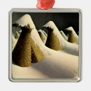Januar, Kunst von Grant Wood, Ornament Aus Metall