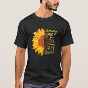 Januar Mädchen 1980 T 42 Jahre alt 42 Geburtstag T-Shirt