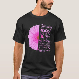 Januar Mädchen 1992 T 30 Jahre alt 30. Geburtstag T-Shirt