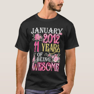Januar Mädchen 2012 11. Geburtstag 11 Jahre alt T-Shirt