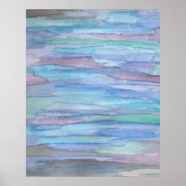 Januar Morning Blue Abstrakt Poster (Vorne)