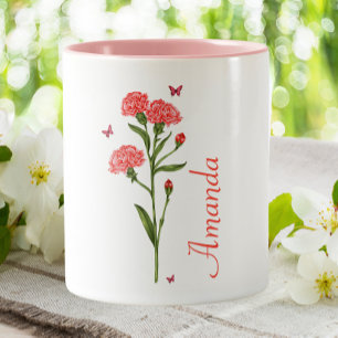 Januar Nation Geburtsmonat Blume Zweifarbige Tasse