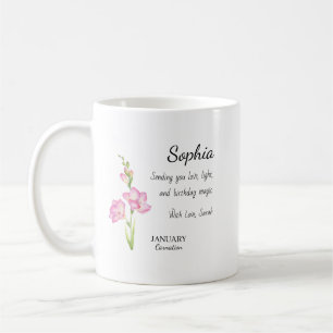 Januar-Nelke Personalisierter Geburtstag Kaffeetasse