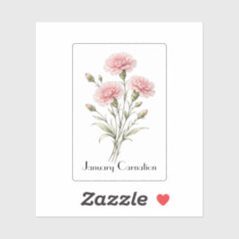 Januar-Nelken-Blumen Aufkleber