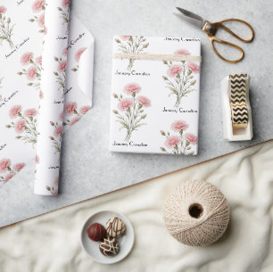 Januar Nelken Blumen Geschenkpapier