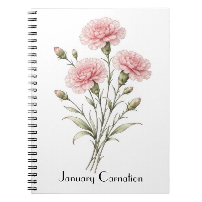 Januar Nelken Blumen Notizblock (Vorderseite)