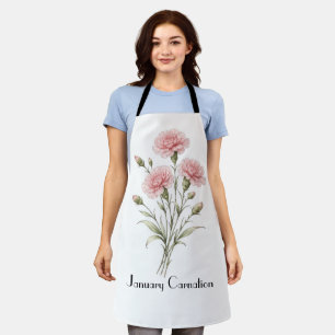 Januar-Nelken-Blumen  Schürze