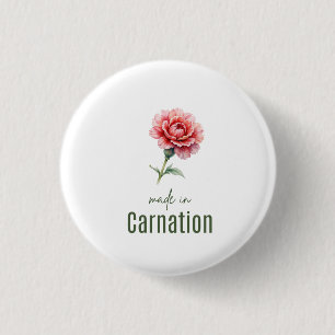 Januar-Nelken-Geburtsblume Wasserfarbe Knopf Button