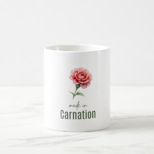 Januar Nelken Geburtstagsblume Cup Art Wasserfarbe Kaffeetasse