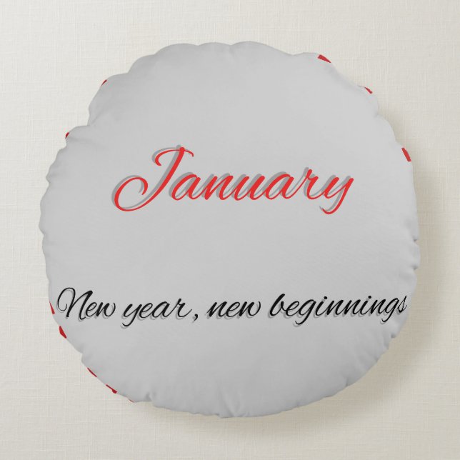 Januar Round Pillow Rundes Kissen (Vorderseite)