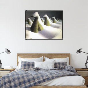 Januar-Ruhe – Winterleinwandkunst von Grant Wood Leinwanddruck
