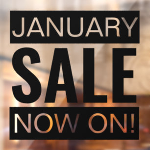 Januar Sale Black Fensteraufkleber